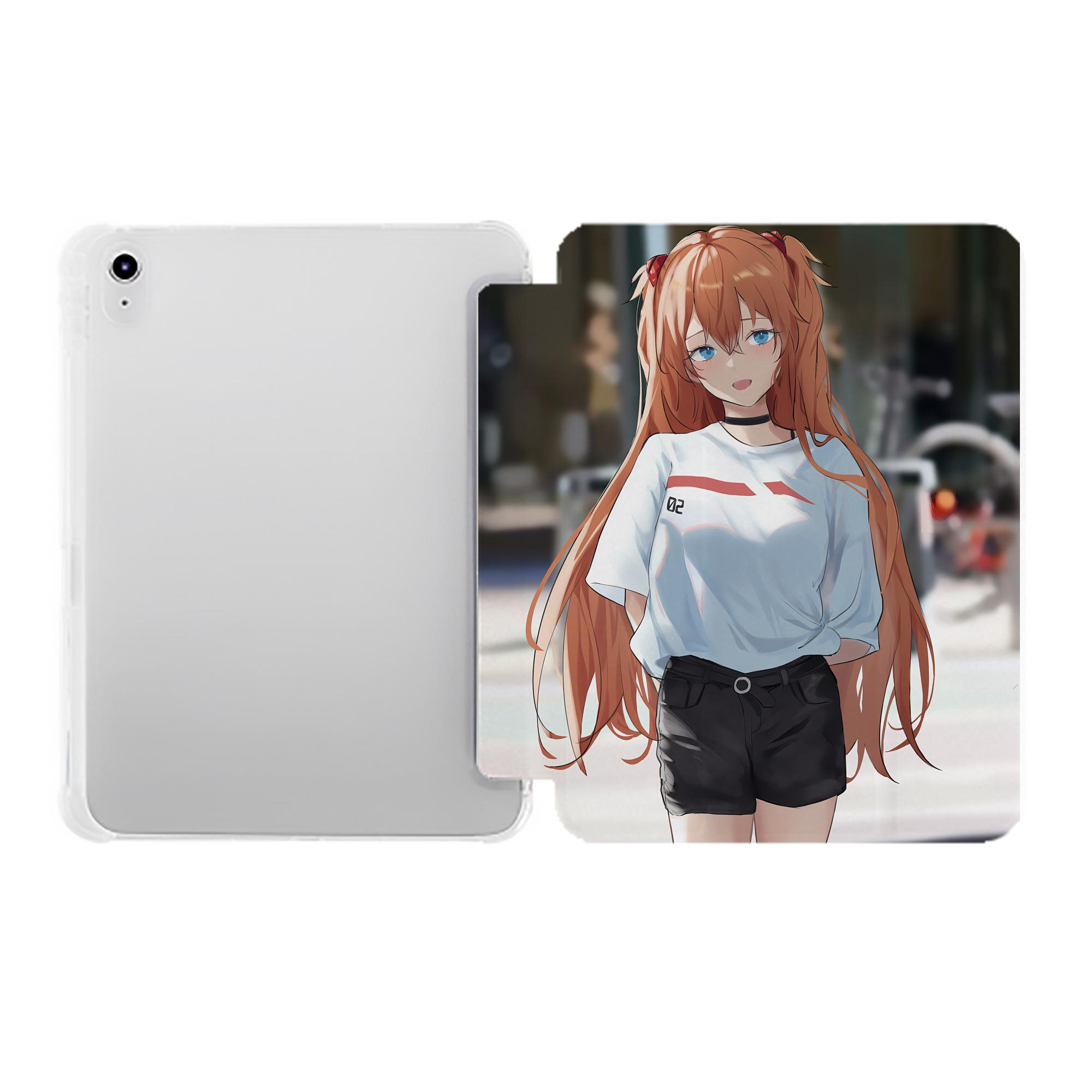 （画像用） EVA 新世紀エヴァンゲリオン IPad ケース ペン収納付き 三つ折りスタンド PUレザー×シリコン 対応機種9.5/10.5/10.9インチ